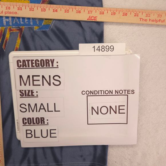 Van Halen Band Crew Neck Short Sleeve Graphic T-Shirt Adult Mens Size S Blue - Picture 8 of 9